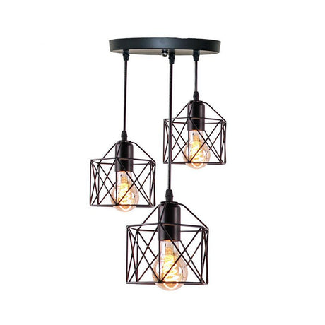 Industrialna lampa wisząca Homestyle pro mk019-b czarna, metalowa