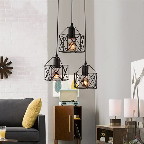 Industrialna lampa wisząca Homestyle pro mk019-b czarna, metalowa