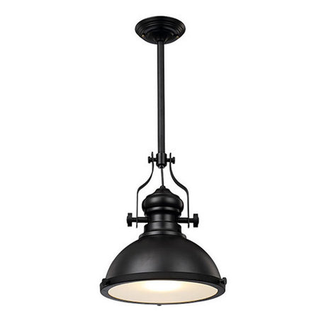 Przemysłowa lampa wisząca Homestyle pro mk102-wb 32x35 cm czarno-biała, metalowa