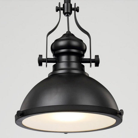 Przemysłowa lampa wisząca Homestyle pro mk102-wb 32x35 cm czarno-biała, metalowa