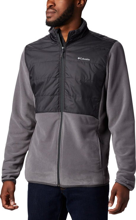 Columbia basin butte™ full zip fleece ii men's outdoorvest - city grey, black - maat l