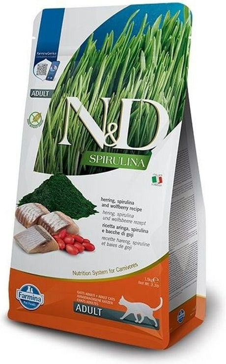 Farmina karma dla kotów i spirulina śledź kocimiętka dla dorosłych 1,5 kg