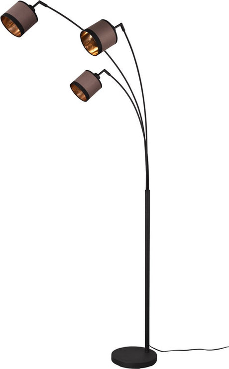 Rl live your light reality davos – lampa podłogowa – czarny mat – wył. 3x e14 4w - włącznik nożny