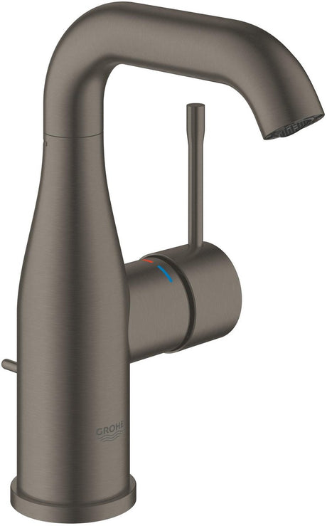 Grohe Essence nowa bateria umywalkowa – średnia – z korkiem – szczotkowany twardy grafit (matowy antracyt) – oszczędzanie wody