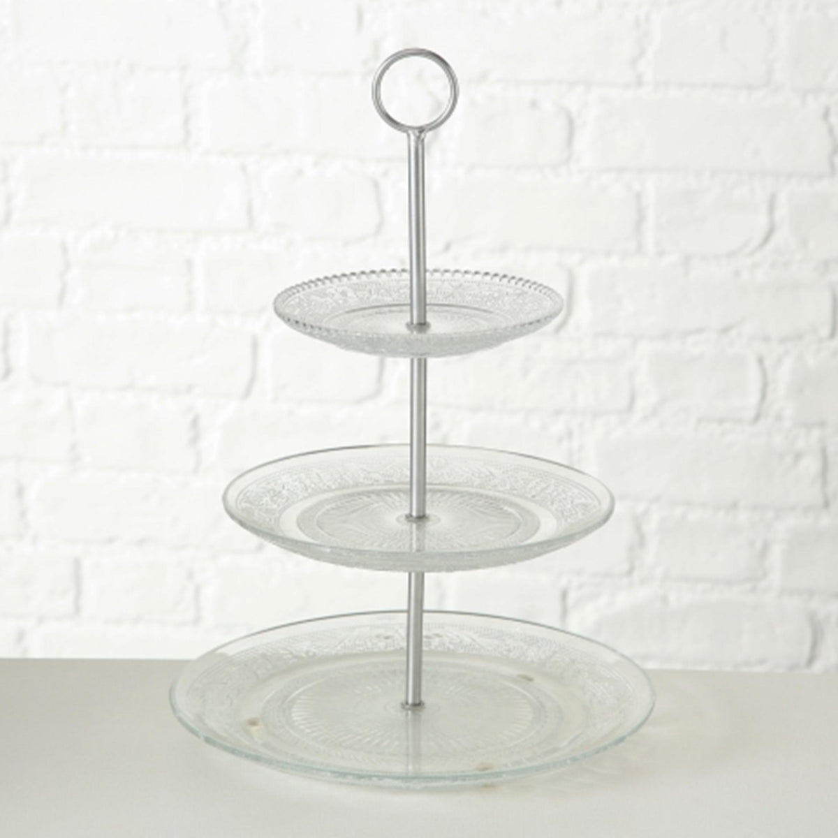 Boltze home etagere relief ze szkła h35cm