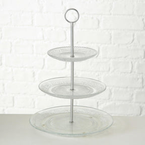 Boltze home etagere relief ze szkła h35cm
