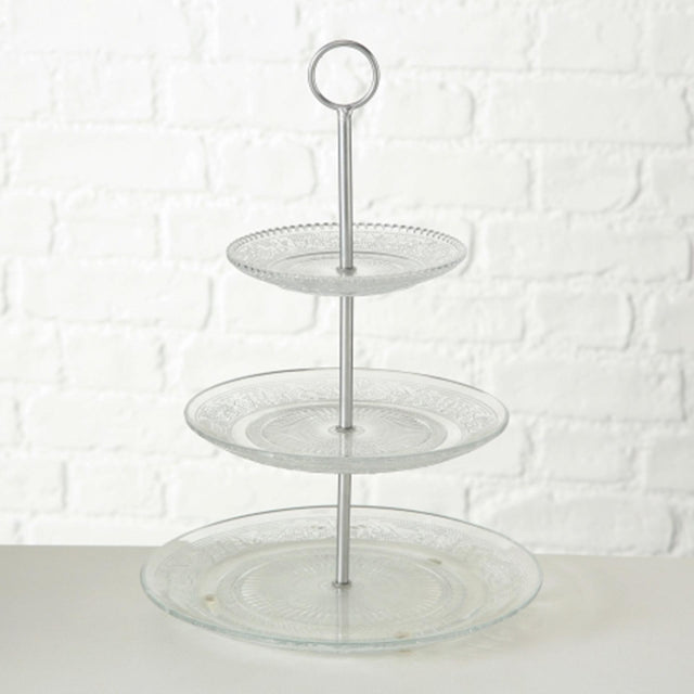 Boltze home etagere relief ze szkła h35cm