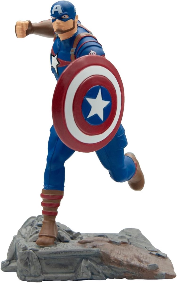 Bullyland 11335 – figurka do zabawy i figurka kolekcjonerska Kapitan Ameryka z filmu Avengers, ok. 11 cm – realistyczne i bogate w szczegóły – idealne jako figurka na tort i drobny upominek dla dzieci od 3 lat.