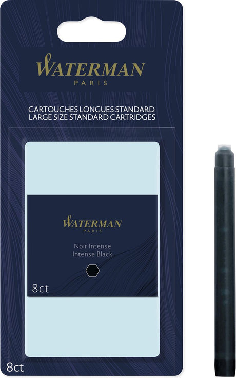 Waterman -naboje do piór wiecznych | długie międzynarodowe | intensywna czerń | 8 wkładów atramentowych