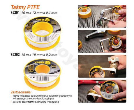 Vorel teflontape 12m*12mm*0,1mm
