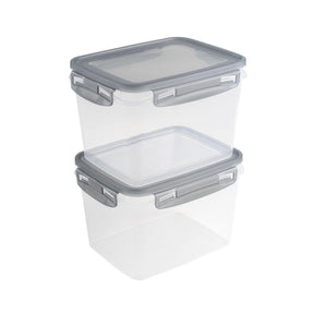 Zestaw zamrażarek Sunware Club Kitchen z klipsami, 2 sztuki, 1,9 l, przezroczysty, szary