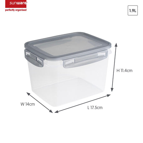 Zestaw zamrażarek Sunware Club Kitchen z klipsami, 2 sztuki, 1,9 l, przezroczysty, szary