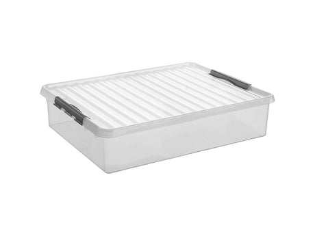 Pojemnik na łóżko Sunware q-line 60 litrów przezroczysty 80x50x18 cm bez kółek