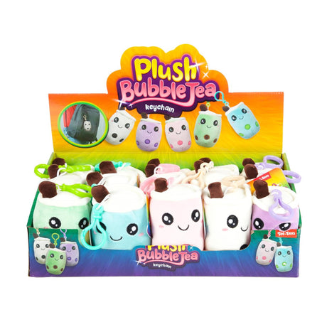 Toi-toys Pluszowy breloczek do kluczy z bąbelkową herbatą o średnicy 11 cm, 5 różnych kolorów