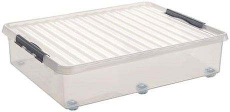 Pudełko na kółkach Sunware q-line 60 litrów przezroczyste 80x50x20cm