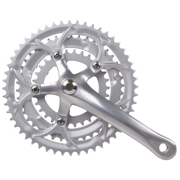 Potężny mechanizm korbowy Race 3 x 8 rzędów 30 42 52t aluminium - srebrny