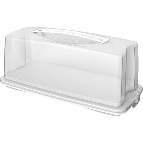 Pudełko na świeże ciasto Rotho prostokątne 36x16,5x16,5 cm białe przezroczyste