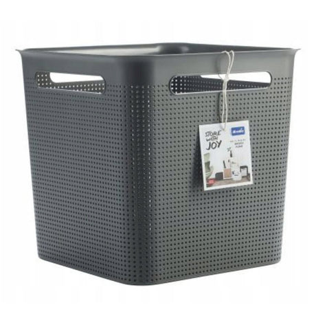 Kosz do przechowywania Rotho Brisen 29,1x29,1x28,1 cm 18l, antracyt
