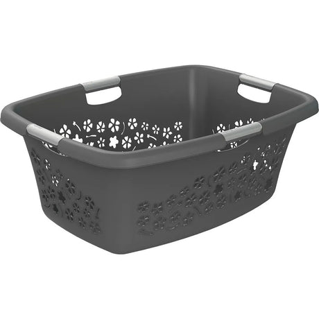 Kosz na bieliznę Rotho Flowers 50l, antracyt