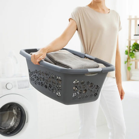 Kosz na bieliznę Rotho Flowers 50l, antracyt