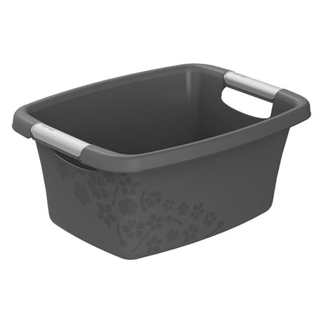 Kosz na bieliznę Rotho Flowers 12l, antracyt