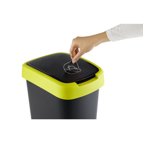Kosz na śmieci obrotowy Rotho 10 l, limonkowy, antracyt