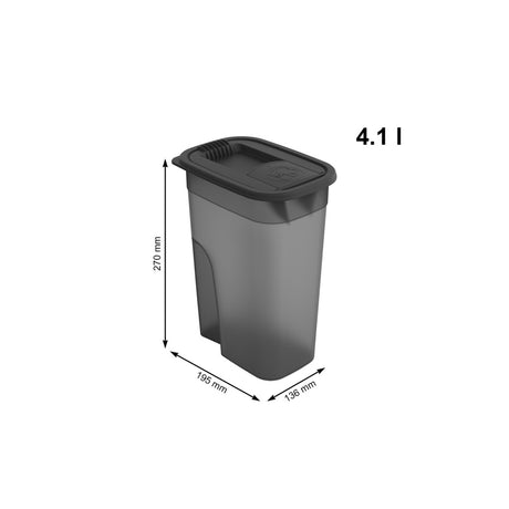 Pojemnik na karmę dla zwierząt domowych Rotho Flo 4,1 l, antracytowy, przezroczysty