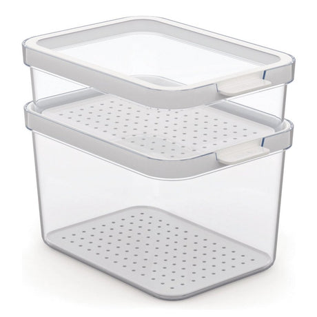 Zestaw Rotho Cauma z organizerem do lodówki 1,2 l + 2,15 l, przezroczysty