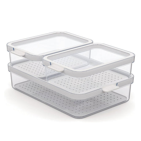 Zestaw Rotho Cauma z organizerem do lodówki 2,6l + 2x1,2l przezroczysty