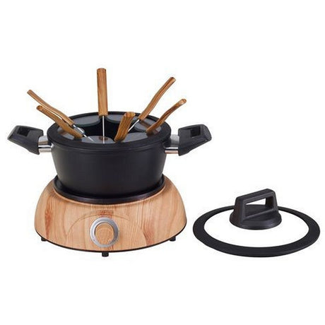 Podstawowy zestaw do fondue nouvel wood dla 6 osób, czarne drewno