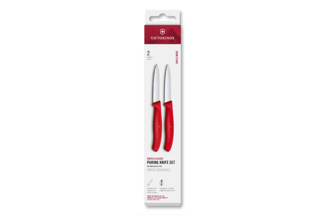 Victorinox classic keukenset spits kartel 2-dlg 8cm - rood