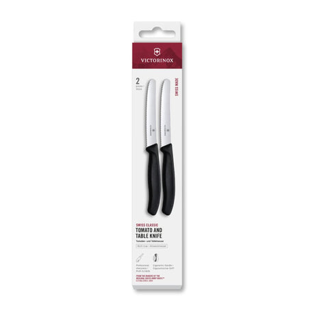 Nóż stołowy Victorinox 2 szt. ząbkowany 11 cm, czarny