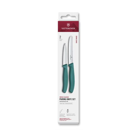 Nóż stołowy Victorinox do obierania, 2 szt., zielony
