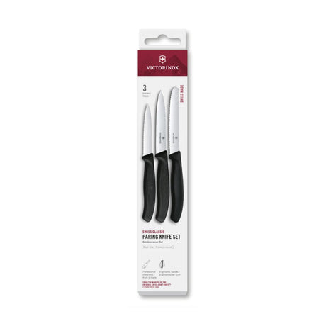 Zestaw noży do obierania Victorinox, 3-częściowy, czarny
