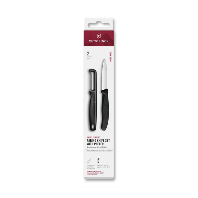 Nóż do obierania Victorinox + obieraczka czarne
