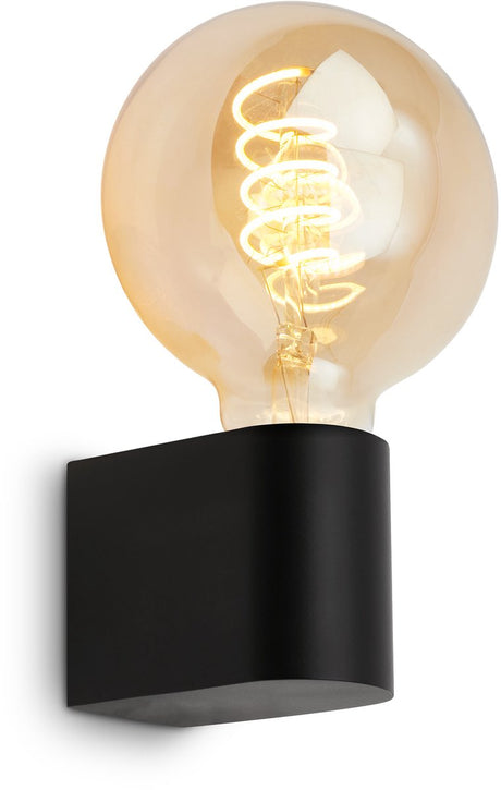 Briloner Donga - lampa lustrzana LED retro - oświetlenie lustrzane łazienki - kinkiet zewnętrzny - oprawa E27 - czarny - 4,5 x 8 x 9,5 cm