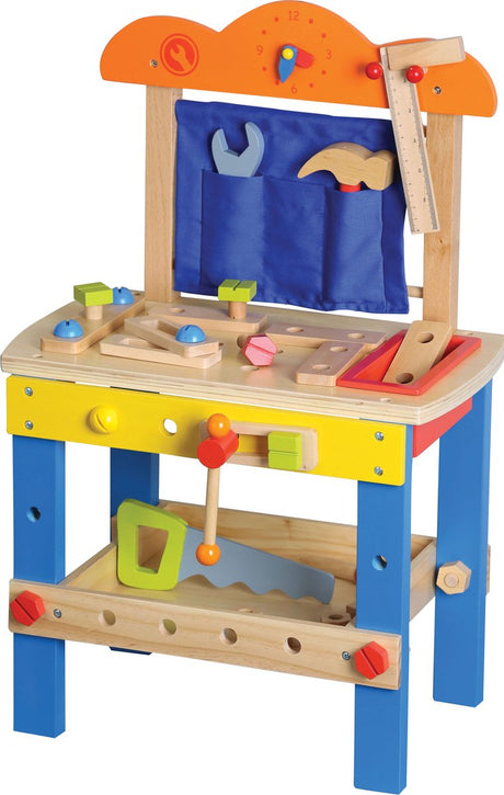 Lelin Toys - drewniany stół warsztatowy z akcesoriami