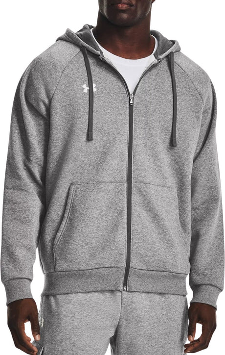 Męska bluza sportowa Under Armour UA Rival Fleece FZ Hoodie-Gry - Castlerock Light Heather - Biała