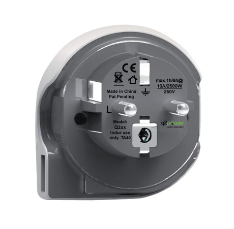 Adapter podróżny Q2 power 1.100110 z uziemieniem USB