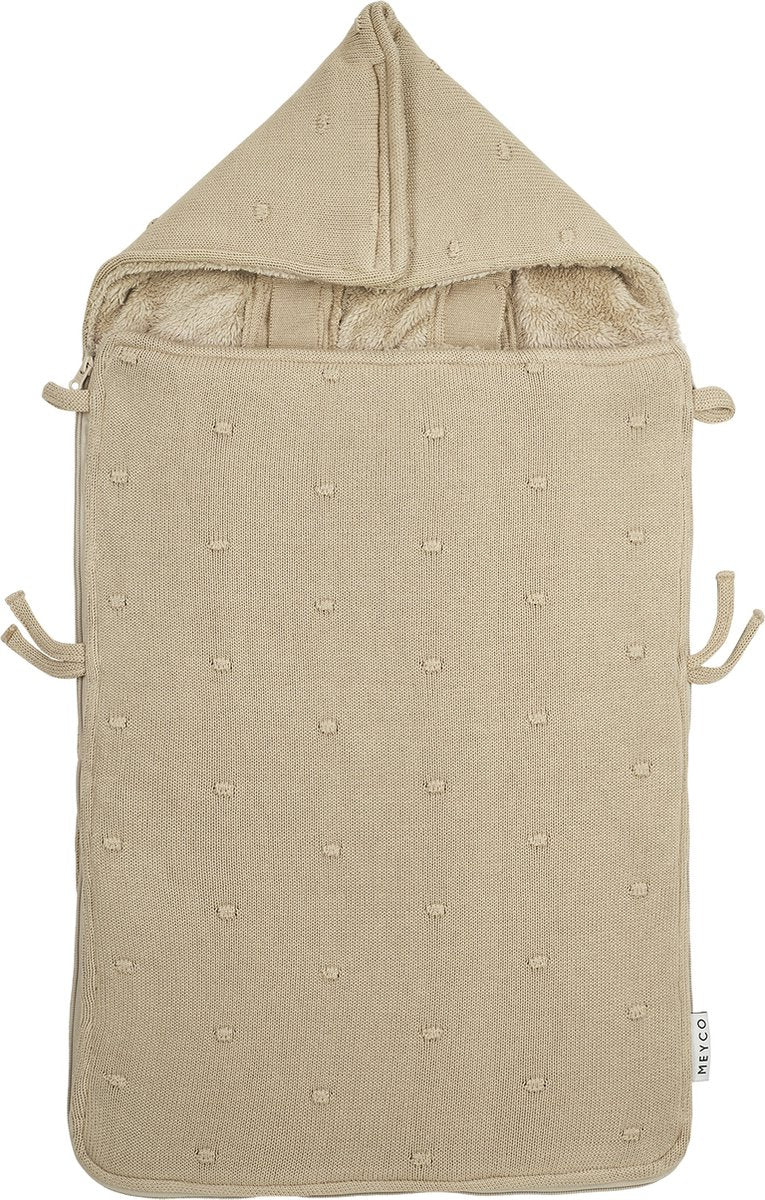 Meyco baby mini knots voetenzak - sand - 40x82cm
