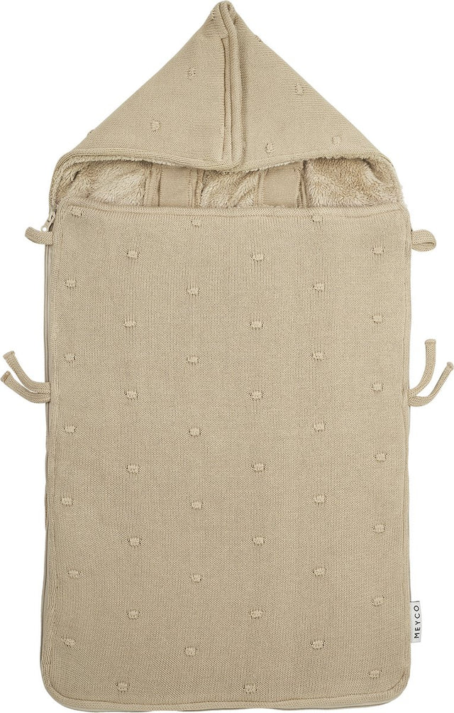 Meyco baby mini knots voetenzak - sand - 40x82cm
