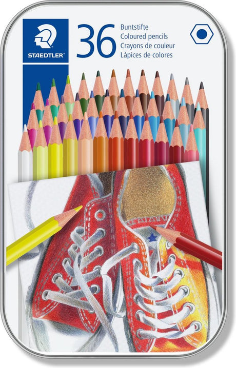 Kredki bezdrzewne Staedtler - metalowe etui 36 szt