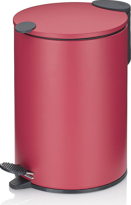 Kosz na śmieci pedałowy Kela, 3 l, pastelowy czerwony - | matowy