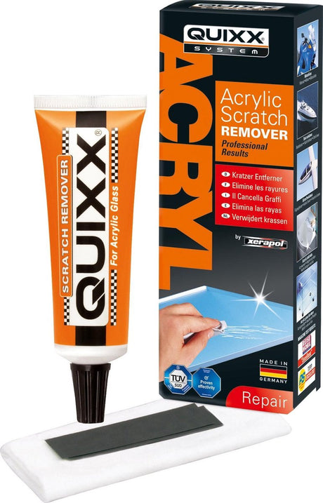 Quixx akrylowy środek do usuwania zarysowań do szkła akrylowego 50 gr. 4-częściowy
