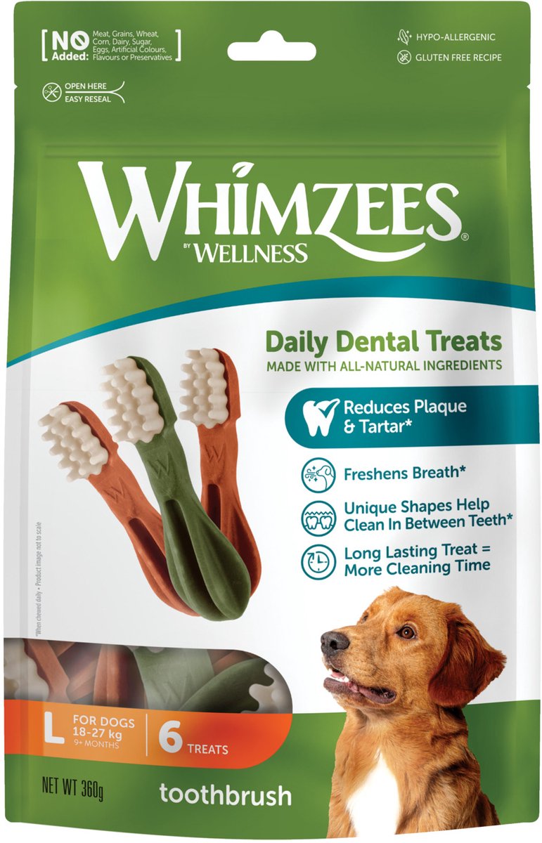 Whimzees szczoteczka do zębów gwiazda l - przekąski do żucia - pies - 14,5cm - 6 szt