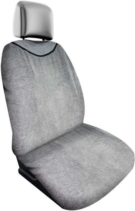Dunlop badstof autostoelhoes 130 x 70 cm - universele pasvorm - machinewasbaar - grijs