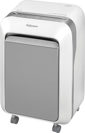 Fellowes powershred lx211 - niszczarka do papieru - 15 arkuszy - 100% odporna na zacięcia - micro-cut p5 - 23l - biała