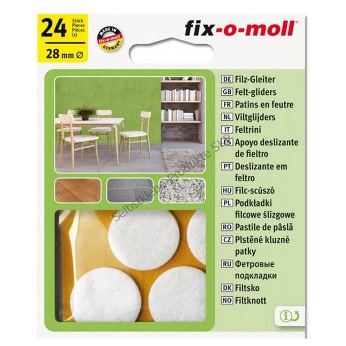 Szybowiec filcowy Fix-o-moll ø28mm biały
