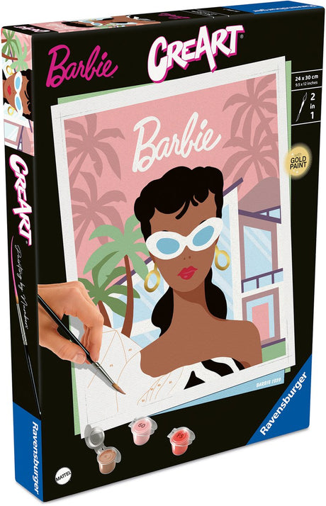 Farba Ravensburger po numerze Barbie 1959 kreatywny pakiet dla dorosłych.