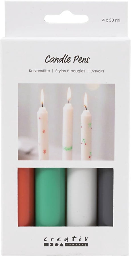 Zestaw świeczników firmy Creativ 4x30 ml Świąteczne kolory